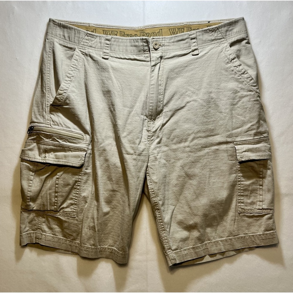 Wearfirst Free Band Cargo Shorts Mens 40 Ripstop Utility Outdoor Hiking Beige